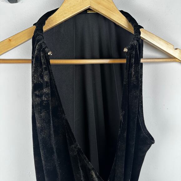 Elie Tahari Belecia Faux Wrap Sleeveless Velvet Dress mob wife aesthetic Medium - Picture 3 of 7